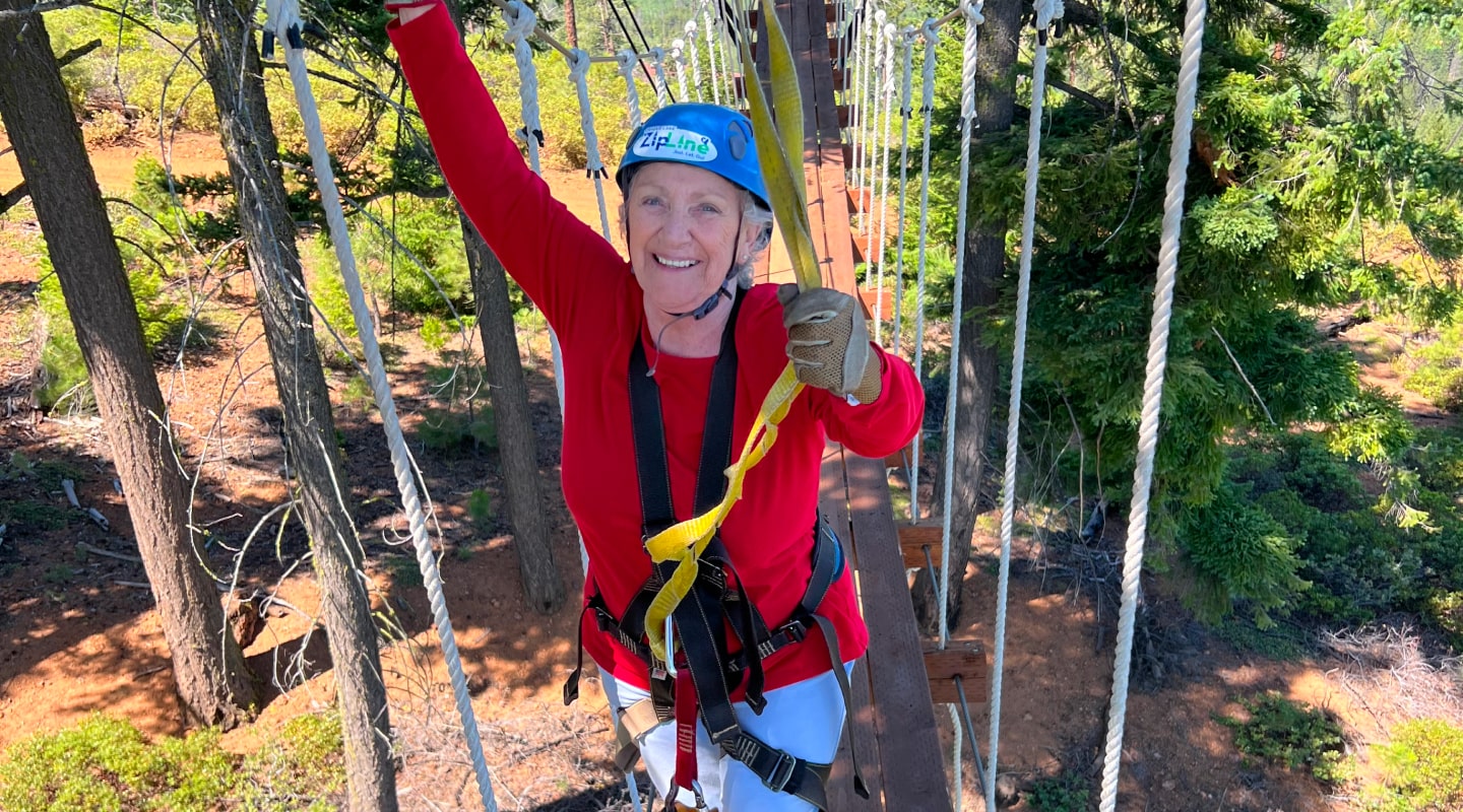 ziplining in crater lake